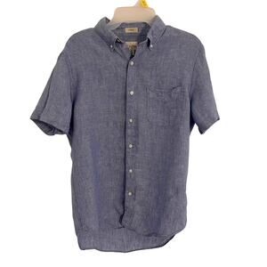 J. Crew Classic Fit Baird McNutt Irish Linen Mens Shirt Size Small Blue Buttons